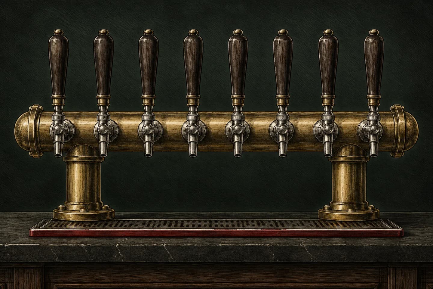 Illustrated draft beer taps