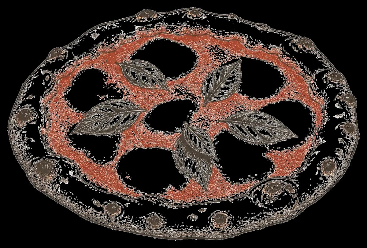 Line illustration of a Margherita pizza